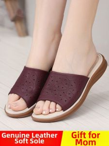 Haporri | Summer Genuine Leather Soft Bottom Open Toe Slippers