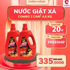 Combo 2 can Nước giặt xả True Care 5IN1 48kg trắng sạch quần áo  gấp đôi hạt lưu hương thơm lâu mềm vải