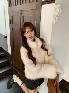 Orange Tree Where Korean Style Rich Girl Winter Coat Fur And Leather Integrated Womens Outerwear Slimming High End Feeling