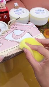 Homehub 120g White Shoes Cleaning Cream Shoes Cleaner Shoe Stain Remover With Wipe Sponge