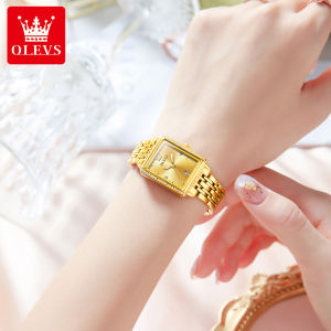 OLEVS | New High-End Luxurious Gold Square Watch Waterproof Quartz