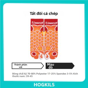 OGKILS | Vớ Chuyên Nghiệp Đánh Cầu Lông May Mắn Màu Đỏ Có Khe Tách Ngón