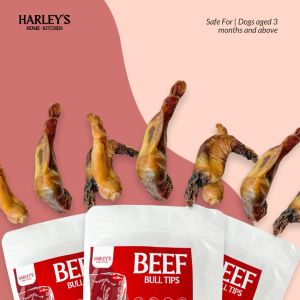 Harley’s Beef Bull Tips - All Natural Dog Chew for Strong Jaws and Dental Health