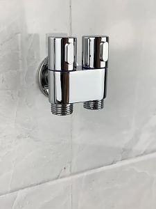 STOP KRAN CABANG 2 SWITCH KERAN STAINLESS COPPER CLOSET BIDET KOMPLIT SET DOUBLE ANGLE VALVE WC 1/2