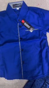 Setelan Kemeja Polos Celana Cargo Pendek Untuk Usia Anak 1-12 Tahun