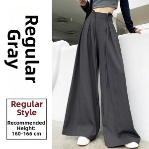 Stylish Advanced High Waist Drape Leisure Wide Leg Trousers