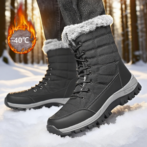 Winter Mens Snow Boots Warm Plush Anti slip Outdoor Hiking Boots Womens Mid length Boots Couple Sports Shoes Boots Size 36-48