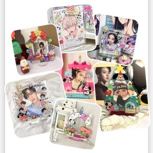 New Cute Acrylic Photo Frame 3 Inch Star Small Card Display Stand Floral Rabbit Design Various Styles Available Business Supplies