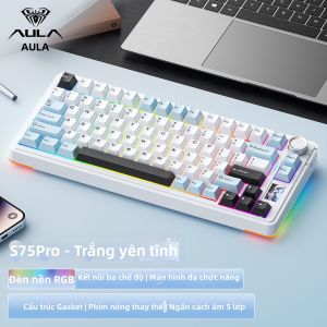 AULA | Bàn Phím Cơ Không Dây Bluetooth 3 Chế Độ Tùy Chỉnh Thẩm Mỹ Cao