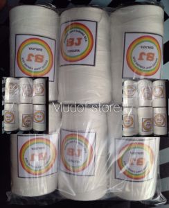 6pcs Benang Jahit Karung 20/6 warna putih