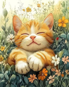 Drawing By Numbers Cat DIY Digital Oil Painting Kitten Animal Oil Painting By Numbers Flower Arts and Crafts Handpainted Gift