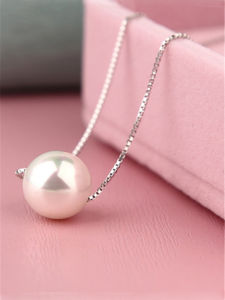 Elegant Simple Pearl Necklace Fine 925 Sterling Silver Single Pearl Pendant Clavicle Chain Womens Birthday Gift Jewelry