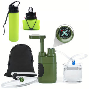 Máy Lọc Nước Cầm Tay 5000L Với Hệ Thống Lọc Sợi Carbon 4 Cấp Cho Hoạt Động Ngoài Trời Sinh Tồn Khẩn Cấp Cắm Trại Đi Bộ Đường Dài Du Lịch