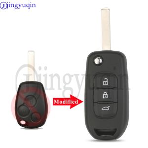 jingyuqin 2/3 ButtonsFor Renault Megan Modus Clio Modus Kangoo Logan Sandero Duster Opel Almera Modified Remote Car Key Shell