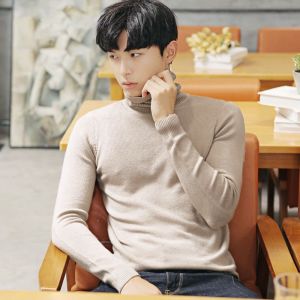 JIFANPAUL | Quần Áo Dệt Kim Giữ Nhiệt Cổ Trụ Dài Slim-fit Phong Cách Hàn Quốc