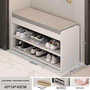 MOLORE | Modern Entryway Shoe Bench with Integrated Rack