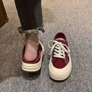 🤍beauty shoes🤍รองเท้าสลิปออนผู้หญิง รองเท้าผ้าใบคลาสสิกแบบลำลองและระบายอากาศได้สำหรับนักเรียน