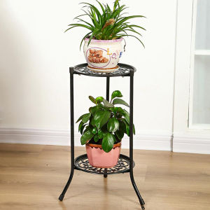 2 Tier Metal Plant Stand Indoor Outdoor Flower Pot Holder Iron Shelf for Living Room Weddings Support Metal Plant Rack
