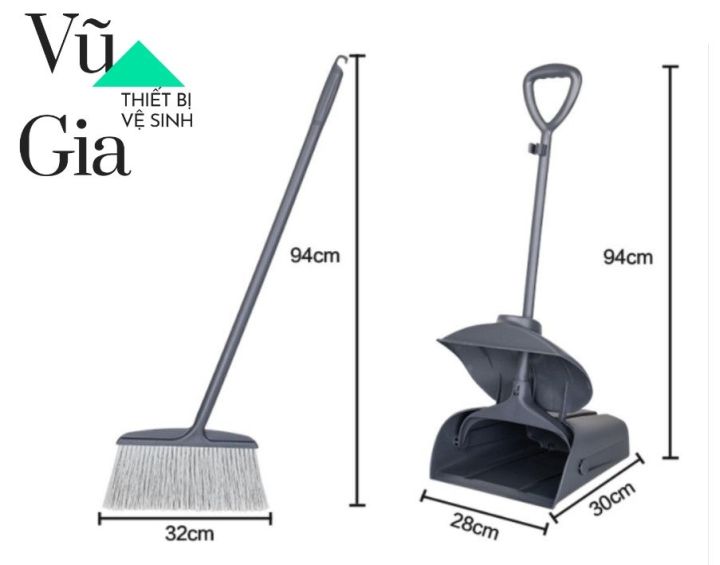 Bộ ky hốt rác có nắp đậy và chổi nhựa quét rác | Lazada.vn