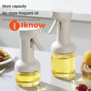 I know Large Capacity Thickened Mist Spray Oil Bottle - Kitchen Glass Non-Drip Pressurized Spray Oil Bottle with High Aesthetics and Leak-Proof Design