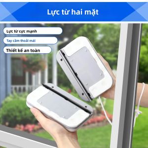 Công Cụ Lau Cửa Sổ Từ Tính Hai Mặt Với Bàn Chải Thủy Tinh Khăn Lau Kính Để Lau Chùi Ngoại Thất Cửa Sổ Cao Máy Giặt Chuyên Dụng