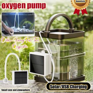 Household solar rechargeable outdoor fish tank oxygen pump