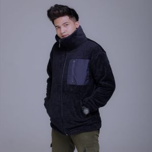 KQA INDIGO SHERPA JACKET POLOS / JAKET BULU PRIA