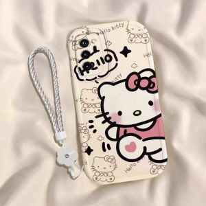 Applicable to Honor V30 Phone Case Honorv30pro New Arrival OXF-AN00 Hello Kitty Womens Student Minimalist Cartoon Protective Case Silicone Shatter-Resistant Fashion Lens All-Inclusive Soft Case