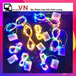 Đèn Dây Trang Trí Noel  Tết  Tiệc Dài 1m 2m 3m Dùng Pin 3 Chế Độ Sáng  - Dây Đèn Led Trang Trí Nhấp Nháy 7 Màu Và Vàng  Cao Cấp Chuẩn Nét - Đèn Đom Đóm  Đèn Chóp Trang Trí Giáng Sinh