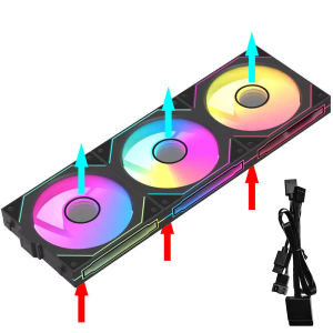 JUMPEAK MX120 360mm Modular Wireless Splicing 120mm PC Case Cooling Fan ARGB Infinite Mirror Light Effect For Water Cooler Fan