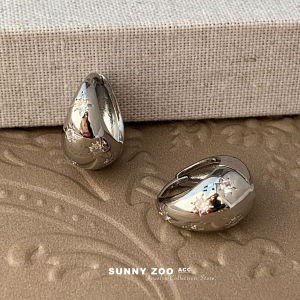 Sunny Zoo Flowing Light Metal Star Drill Earrings Versatile French Vintage Simple High-end Ear Jewelry Geometric Pattern for Women