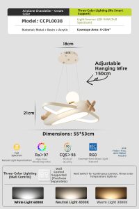 YIGELIGHTING | Cream Color Creative Airplane Shaped Childrens Room Pendant Light