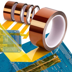 เทปกันความร้อนทนความร้อนสูงโกลด์ฟิงเกอร์ โพลีอิไมด์กาวสำหรับฉนวนสายแบตเตอรี่ ป้องกันไฟฟ้าสถิตย์ ป้องกันแผงวงจร