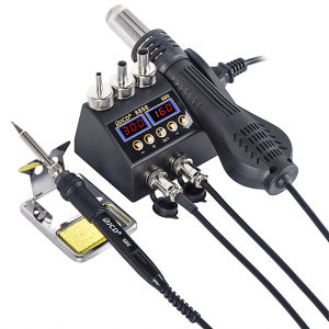 JCD 2 in 1 750W Soldering Station LCD Digital Display Rework Welding Station for Cell-phone BGA SMD IC Repair Solder Tools 8898