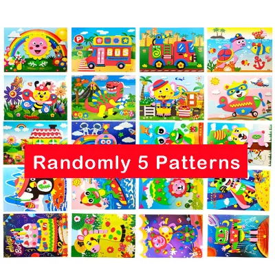 3D EVA Foam Sticker Puzzle DIY Cartoon Animal Educational Toys for Toddlers Kids Art Craft Kits Creative Activity Birthday Gifts