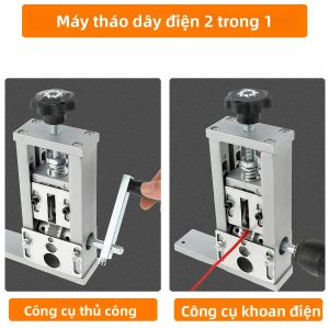 Máy Tuốt Dây Điện 2in1 Và Dụng Cụ Thủ Công Cho Cáp 1-25mm Máy Bóc Vỏ Hợp Kim Nhôm Dụng Cụ Đa Chức Năng Của Thợ Điện