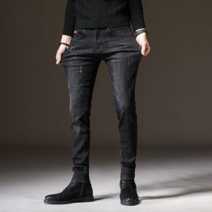 ROMON | Quần Jeans Nam Ôm Vừa Vặn Mùa Xuân Thu Quần Dài Thường Ngày Thời Trang Co Giãn Cạp Thẳng Quần Jeans Denim Co Giãn Cho Thanh Thiếu Niên