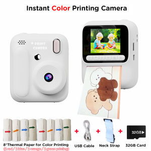 Kids Instant Printing Camera 5 Color Printing Camera 1080P Thermal Print Toys Camera Print Photo Video Games Music Children Gift