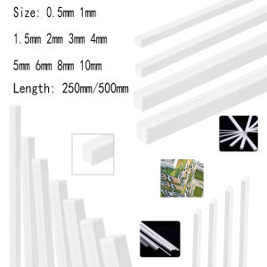 ABS White Square Plastic Rod for Architecture Model Making DIY Craft Hobby School Projects Cutting Supplies 0.5-10mm