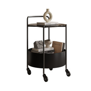 Vintage Minimalist Luxurious Black Side Table Movable