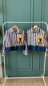 BL20955 Premium Mickey Jeans Striped Shirt