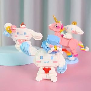 LELE Mainan Balok Sanrio 800Pcs Nano Block karakter kartun Model Mainan Anak Perempuan 6/8/10/12 tahun