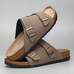 Cork Slippers Summer New Thick Bottom Casual Thong Sandals Beach Shoes Retro Versatile Birkenstock Slippers Youth Trendy Slip-On