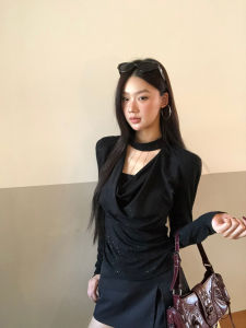 Tight Fit Long Sleeve T-Shirt Black