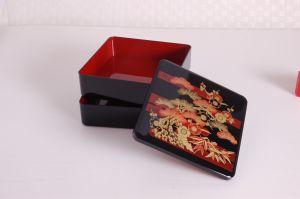 Two-Layer Japanese New Year Sushi Box Lunch Box New Japanese Lunch Box Sushi Box Two-Color Tuck Box