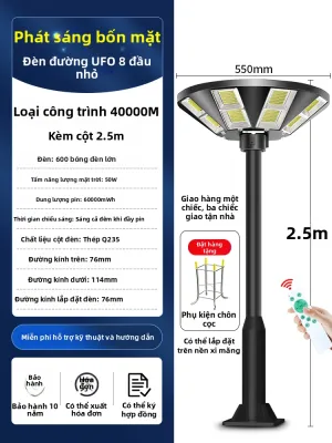 Đèn Sân Vườn Năng Lượng Mặt Trời 3m Hình Tròn
