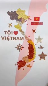 Bản đồ Việt Nam Bằng Gỗ Dán Tường Trang Trí Nhà Hiện Đại Tự Hào Tình Yêu Đất Nước