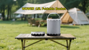 4Gal (15L) Collapsible Bucket with Handle Portable Collapsible Cleaning Bucket for Travel Car Wash Camping Gardening Household Use - Space Saving Foldable Design