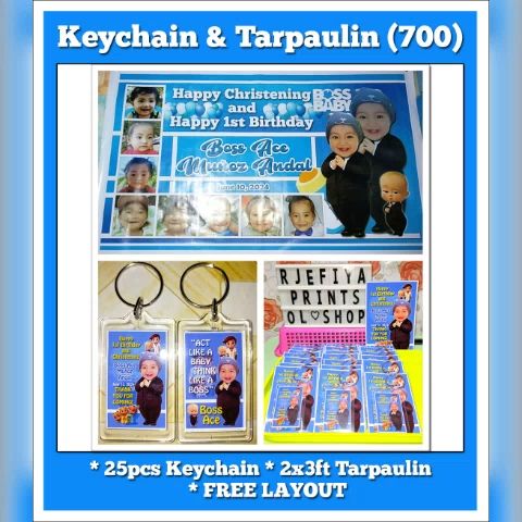 BOSS BABY FreeLayout Keychain Souvenir Tarpaulin Party Package