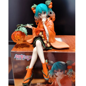 Bandai | Anime Hat suned Miku Noodle Stopper Figure Flower Fairy Winter Cherry PVC Collection Model Cute Desktop Ornament Doll Toy Gift